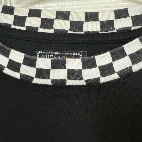 GUESS J Balvin Vibras Black & White Checkered Streetwear Men’s S T-Shirt MINTY - Picture 5 of 7